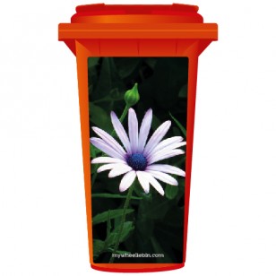 Wild Single Purple Flower Wheelie Bin Sticker Panel